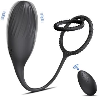 MASAŻER PROSTAY Z PIERŚCIENIAMI NA PENIS I JĄDRA JAJECZKO ANALNE STYMULUJĄCE ANUS - 98765432