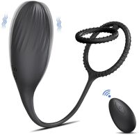 MASAŻER PROSTAY Z PIERŚCIENIAMI NA PENIS I JĄDRA JAJECZKO ANALNE STYMULUJĄCE ANUS - 98765432