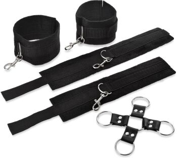 SEX KAJDANKI NA RĘCE I NOGI + UPRZĄŻ - ZESTAW DO KRĘPOWANIA BDSM - 78654567