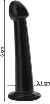 WYGIĘTE SEX DILDO Z KULKĄ SZTUCZNY PENIS Z PRZYSSAWKĄ DŁ. 16 cm - 86556781