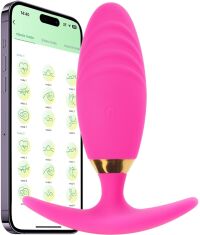 WIBRUJĄCY KOREK ANALNY ANAL PLUG STEROWANY TELEFONEM APLIKACJA APP BUTT PLUG - 81700011