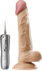 REALISTYCZNY PENIS Z JĄDRAMI, NA PRZYSSAWCE, STEROWANY PILOTEM, 10 SEX FUNKCJI - 72495196