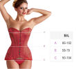 CZARNE BODYSTOCKING Z KWIECISTYM WZOREM - 18100208 - 3