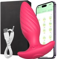 WIBRUJĄCY KOREK ANALNY WIBRATOR ANALNY STEROWANY TELEFONEM BLUETOOTH ANAL PLUG ANUS - 78456382