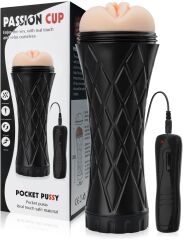 WIBRUJĄCA SZTUCZNA POCHWA WAGINA W TUBIE MASTURBATOR – 77373833