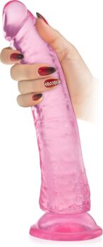 ŻELOWY CZERWONY MIĘKKI PENIS NA PRZYSSAWCE - LTT-BLQ029CZE