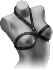 SKÓRZANY BIUSTONOSZ BDSM ODSŁANIAJĄCY PIERSI – 78622674