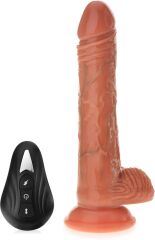 WODOODPORNY WIBRATOR POSUWISTY ŻYLASTY PENIS STEROWANY PILOTEM 24 OPCJE PIESZCZOT - 73159014