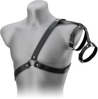 SKÓRZANY PAS NA KLATKĘ PIERSIOWĄ MĘSKA BIELIZNA EROTYCZNA UPRZĄŻ BDSM - 79146574