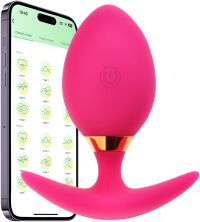 SILIKONOWY KOREK ANALNY STEROWANY APLIKACJĄ ANAL PLUG Z MOCNĄ WIBRACJĄ - 875567821
