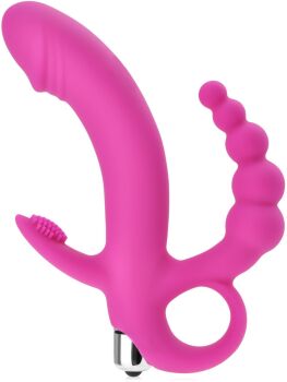 WIBRATOR G-SPOT Z WYPUSTKĄ DO ŁECHTACZKI I SONDĄ ANALNĄ DO POTRÓJNEJ STYMULACJI - 78501378