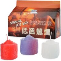 ZESTAW TRZECH DUŻYCH ŚWIEC ŚWIECZKI  DO EROTYCZNEGO MASAŻU I ZABAW BDSM TEMPERATURA 50stC - 765678996