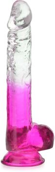 ŻELOWE DILDO Z PRZYSSAWKĄ SZTUCZNY PENIS Z JĄDRAMI SEX DONG DO MASTURBACJI - 55642214