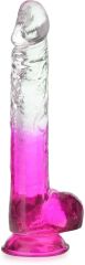 ŻELOWE DILDO Z PRZYSSAWKĄ SZTUCZNY PENIS Z JĄDRAMI SEX DONG DO MASTURBACJI - 55642214