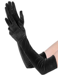 DŁUGIE 55 cm WELUROWE RĘKAWICZKI DAMSKIE ZMYSŁOWY DODATEK DO SEX BIELIZNY - 71067695
