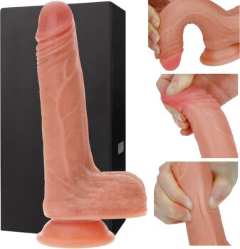 DILDO REALISTYCZNE SILIKONOWY PENIS Z MOCNĄ PRZYSSAWKĄ SZTUCZNY DONG -7865432
