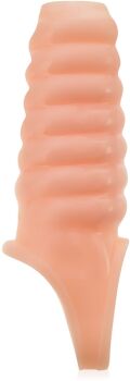 ŻELOWA NAKŁADKA EREKCYJNA OTWARTA SEX NASADKA Z PRĄŻKAMI - 74020831