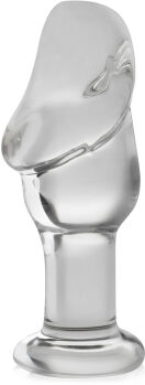 SZKLANY KOREK ANALNY, PLUG DO ODBYTU W KSZTAŁCIE DUŻEGO, MĘSKIEGO ŻOŁĘDZIA - 77280432