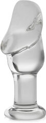 SZKLANY KOREK ANALNY, PLUG DO ODBYTU W KSZTAŁCIE DUŻEGO, MĘSKIEGO ŻOŁĘDZIA - 77280432