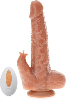 WIBRATOR DAMSKI Z RUCHEM ROTACYJNYM I FUNKCJĄ GRZANIA DILDO SEX PENIS Z PRZYSSAWKĄ PILOT - 76678991