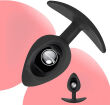 WIBRUJĄCY KOREK ANALNY SILIKONOWY ANAL PLUG SEX WTYCZKA Z RĄCZKĄ I METALOWĄ KULKĄ - 82545266 - 4