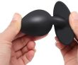 WIBRUJĄCY KOREK ANALNY SILIKONOWY ANAL PLUG SEX WTYCZKA Z RĄCZKĄ I METALOWĄ KULKĄ - 82545266 - 2