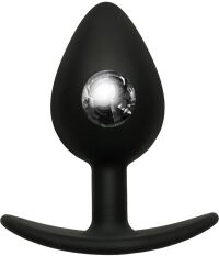 WIBRUJĄCY KOREK ANALNY SILIKONOWY ANAL PLUG SEX WTYCZKA Z RĄCZKĄ I METALOWĄ KULKĄ - 82545266
