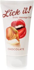 LICK IT CHOCOLATE 50 ml AROMATYZOWANY ŻEL DO MASAŻU CAŁEGO CIAŁA CZEKOLADOWY - 75637333