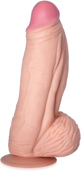 DILDO REALISTYCZNE Z JĄDRAMI DUŻY SZTUCZNY PENIS CZŁONEK PRZYSSAWKA SŁ 25cm SR 7cm - 78899168
