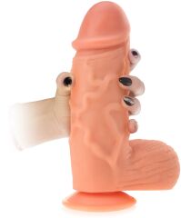 POTĘŻNY PENIS OGROMNE DILDO XXXL GRUBY ŻYLASTY DONG NA PRZYSSAWCE - 77919832
