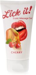 LICK IT CHERRY 50 ml AROMATYZOWANY ŻEL DO MASAŻU CAŁEGO CIAŁA WIŚNIOWY - 78090928