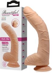 DUŻY WYGIĘTY PENIS G-SPOT ELASTYCZNE DILDO NA MOCNEJ PRZYSSAWCE 27 cm - 71152492