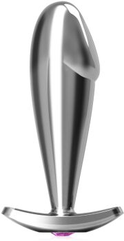 STALOWY ANAL PLUG PENIS KOREK ANALNY Z UCHWYTEM I OZDOBNYM KRYSZTAŁKIEM - 79557872