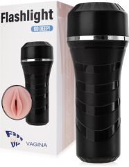 SZTUCZNA POCHWA W TUBIE Z REGULOWANYM EFEKTEM SSANIA MASTURBATOR FLASHLIGHT - 78097592