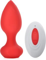 WIBRUJĄCY KOREK ANALNY WIBRATOR Z PILOTEM SILIKONOWY BUTT PLUG SEX ANAL - 84567819
