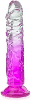 ELASTYCZNE ŻELOWE DILDO 17 cm DWUKOLOROWY SZTUCZNY PENIS - 74096908