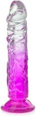 ELASTYCZNE ŻELOWE DILDO 17 cm DWUKOLOROWY SZTUCZNY PENIS - 74096908