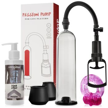 ZESTAW DO POWIĘSZANIA PENISA POMPKA + ŻEL POWIĘKSZAJĄCY + WIBRUJĄCY RING - 78876567