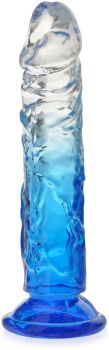 ELASTYCZNE ŻELOWE DILDO 17 cm DWUKOLOROWY SZTUCZNY PENIS - 71876786