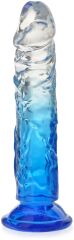 ELASTYCZNE ŻELOWE DILDO 17 cm DWUKOLOROWY SZTUCZNY PENIS - 71876786