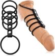 RINGI EREKCYJNE NA PENISA I JĄDRA POŁĄCZONE SKÓRZANYM PASEM - PENIS W NIEWOLI BDSM - 79051281 - 3