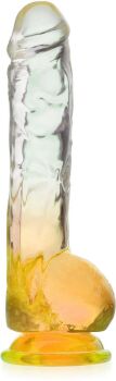 ŻELOWE DILDO Z PRZYSSAWKĄ SZTUCZNY PENIS Z JĄDRAMI SEX DONG DO MASTURBACJI - 76711899
