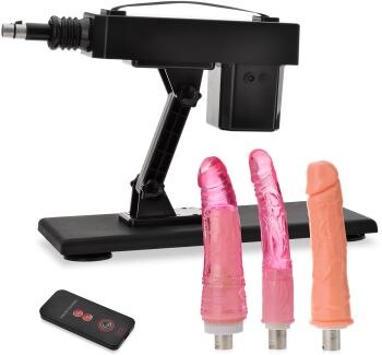 SEX MASZYNA DO SEKSU - WIBRATOR POSUWISTY 420ruchów/min - 3 X DILDO PENIS - BEZPRZEWODOWY PILOT - 75576788