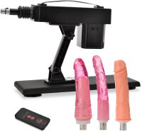 SEX MASZYNA DO SEKSU - WIBRATOR POSUWISTY 420ruchów/min - 3 X DILDO PENIS - BEZPRZEWODOWY PILOT - 75576788