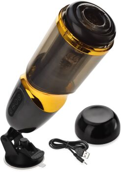 POSUWISTO-OBROTOWY MASTURBATOR NA PRZYSSAWCE 120 RUCHÓW/MIN - 10 FUNKCJI + 5 PRĘDKOŚCI - 70515423