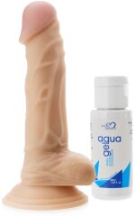 MIĘKKIE DILDO REALSITYCZNY PENIS SZTUCZNY CZŁONEK Z PRZYSSAWKĄ + ŻEL POSLIZGOWY LUBYKANT - 75432244