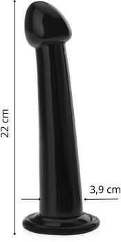 DUŻE WYGIĘTE SEX DILDO Z KULKĄ SZTUCZNY PENIS Z PRZYSSAWKĄ DŁ. 22 cm - 92098781