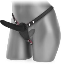 SILIKONOWY STRAP-ON DWA PENISY DO PENETRACJI DILDO NA PASACH - 78633728