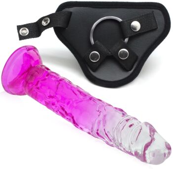 STRAP-ON ŻELOWY PENIS SEX DILDO ANALNE I WAGINALNE DLA PAR GADŻET EROTYCZNY - 61768376