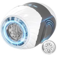 WIBRUJĄCY MASTURBATOR DLA MĘŻCZYZN 10 FUNKCJI + SSANIE, KOMPAKTOWY NOWOCZESNY DESIGN - 88058799